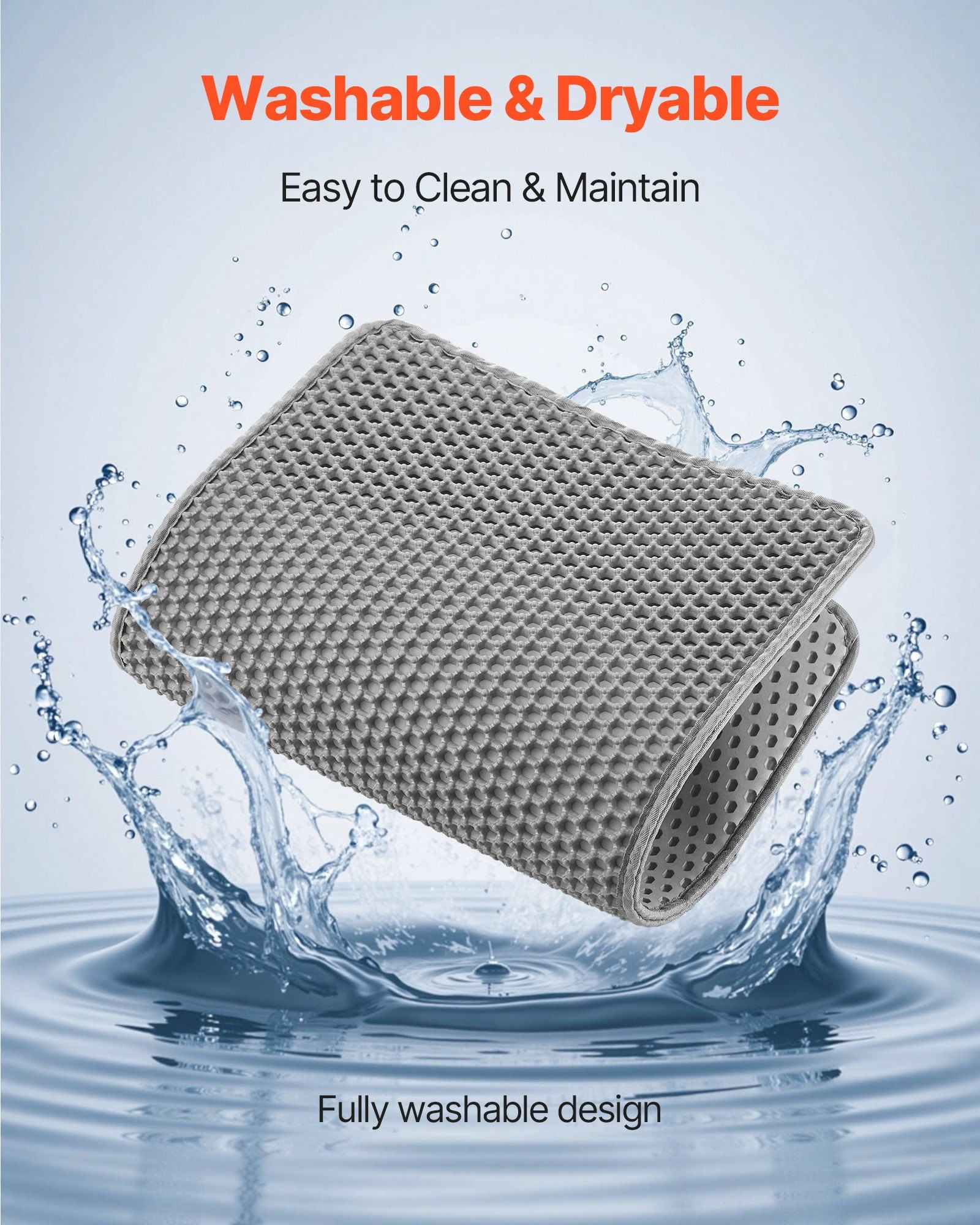 2-Pack Cat Litter Trapping Mat, 24x15 Inches, Double-Layer Honeycomb Design, Non-Slip & Waterproof Floor Protector for Pet Litter Boxes