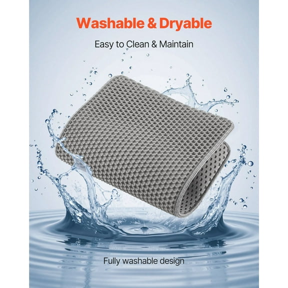 2-Pack Cat Litter Trapping Mat, 24x15 Inches, Double-Layer Honeycomb Design, Non-Slip & Waterproof Floor Protector for Pet Litter Boxes