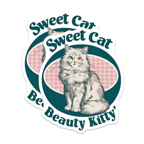 (2 Pack) Cat Magnets - Sweet Cat Beauty Kitty - Cute Cat Decor - Feline Art Magnet Gifts - Pet Lover Accessories - 5" On Longest Side - for Cars, Fridges, Toolboxes - Made in USA - MAG5920