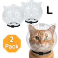 thumbnail image 1 of 2 Pack Cat Transparent Muzzle with Breathable Hood, Adjustable Cat Helmet for Grooming, Anti-Bite Bubble Muzzle for Aggressive Kittens, Anti-Lick, Nail Trimming _ L _ 2pc, 1 of 8