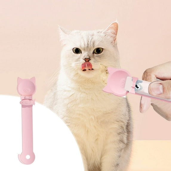 2-Pack Cat Treat Dispenser Spoon With Soft Squeeze Function For Wet Food And Snacks Easy Feeding Solution For Pet Owners Durable And Washable