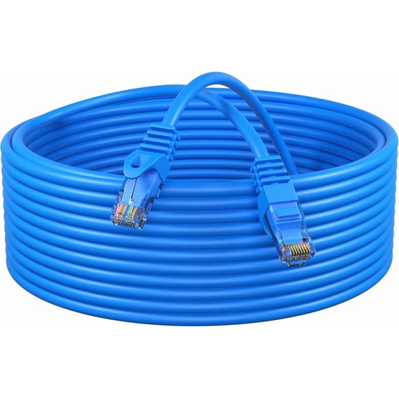 2-Pack Cat5e Ethernet Cable 200FT, 350MHz Internet Wire, Blue - High-Speed for PC, Router, Modem, Gaming Consoles, Home/Office