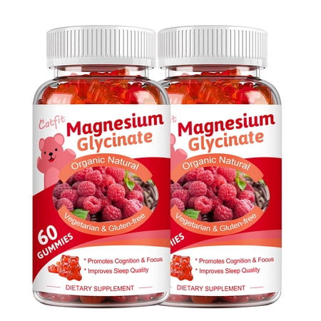 (2 Pack)Catfit Magnesium Glycinate Gummies - 500mg Magnesium Supplement, for Mood,Sleep,Immune