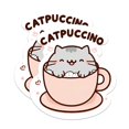 thumbnail image 1 of (2 Pack) Catpuccino Magnets - Cute Kawaii Kitten - Adorable Cartoon Kitten - 5 Inches On Longest Side - Premium Magnet - for Cars, Refrigerators, Toolboxes - Made in USA - MAG2245, 1 of 7