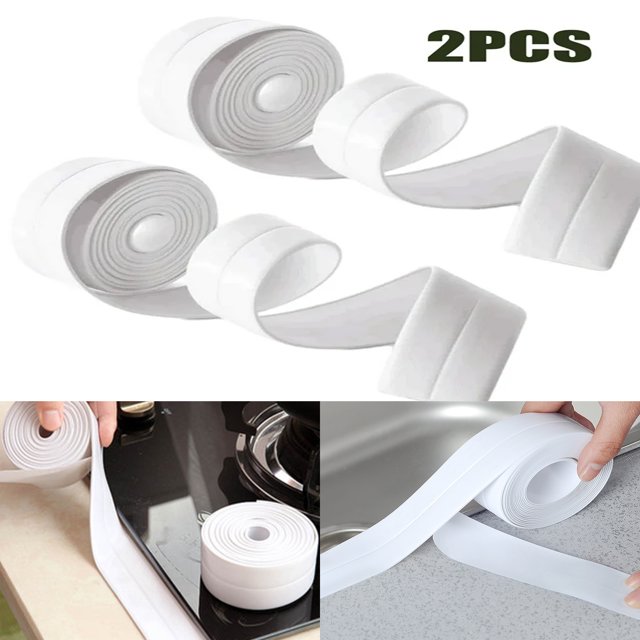 2 Pack Caulk Strip Waterproof Tape Flexible Self Adhesive Caulking