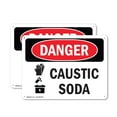 thumbnail image 1 of (2 Pack) Caustic Soda OSHA Danger Sign 14 Inch X 10 Inch Plastic Sign, Weather Resistant, UV Protected for Workplace, Business, and Construction Site, Made in the USA, 1 of 8