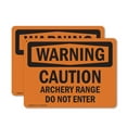 thumbnail image 1 of (2 Pack) Caution Archery Range Do Not Enter OSHA Warning Sign 24 Inch X 18 Inch Indoor / Outdoor Rust-Free Aluminum Metal Signs for Workplace, Workshop, and Construction Site, Made in, 1 of 8