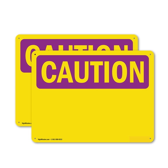 (2 Pack) Caution Blank Write-On OSHA Caution Radiation Sign 10 Inch X 7 Inch Indoor / Outdoor Rust-Free Aluminum Metal Signs for Workplace, Workshop, and Construction Site, Made in the