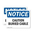 thumbnail image 1 of (2 Pack) Caution Buried Cable OSHA Notice Sign 14 Inch X 10 Inch Plastic Sign, Weather Resistant, UV Protected for Workplace, Business, and Construction Site, Made in the USA, 1 of 8
