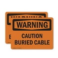 thumbnail image 1 of (2 Pack) Caution Buried Cable OSHA Warning Sign 10 Inch X 7 Inch Vinyl Label Decal Sticker Weather Resistant, UV Protected for Workplace, Business, and Construction Site, Made in the, 1 of 7