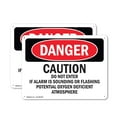 thumbnail image 1 of (2 Pack) Caution Do Not Enter If Alarm Is Sounding OSHA Danger Sign 14 Inch X 10 Inch Plastic Sign, Weather Resistant, UV Protected for Workplace, Business, and Construction Site, Made in the USA, 1 of 8