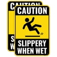 thumbnail image 1 of 2 Pack Caution Slippery When Wet Sign, 12 x 8 Inches - Aluminum/Without a frame, 1 of 4