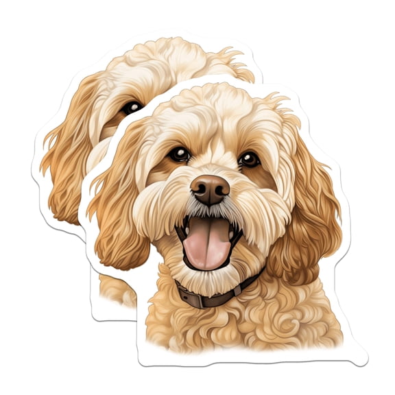 (2 Pack) Cavapoo Cockapoo Magnets - Cute Dog Lover Pet Parent Refrigerator Decor - Puppy Illustration Home Office - 5 Inches On Longest Side - Thick Durable Magnet - Made in USA - MAG25381