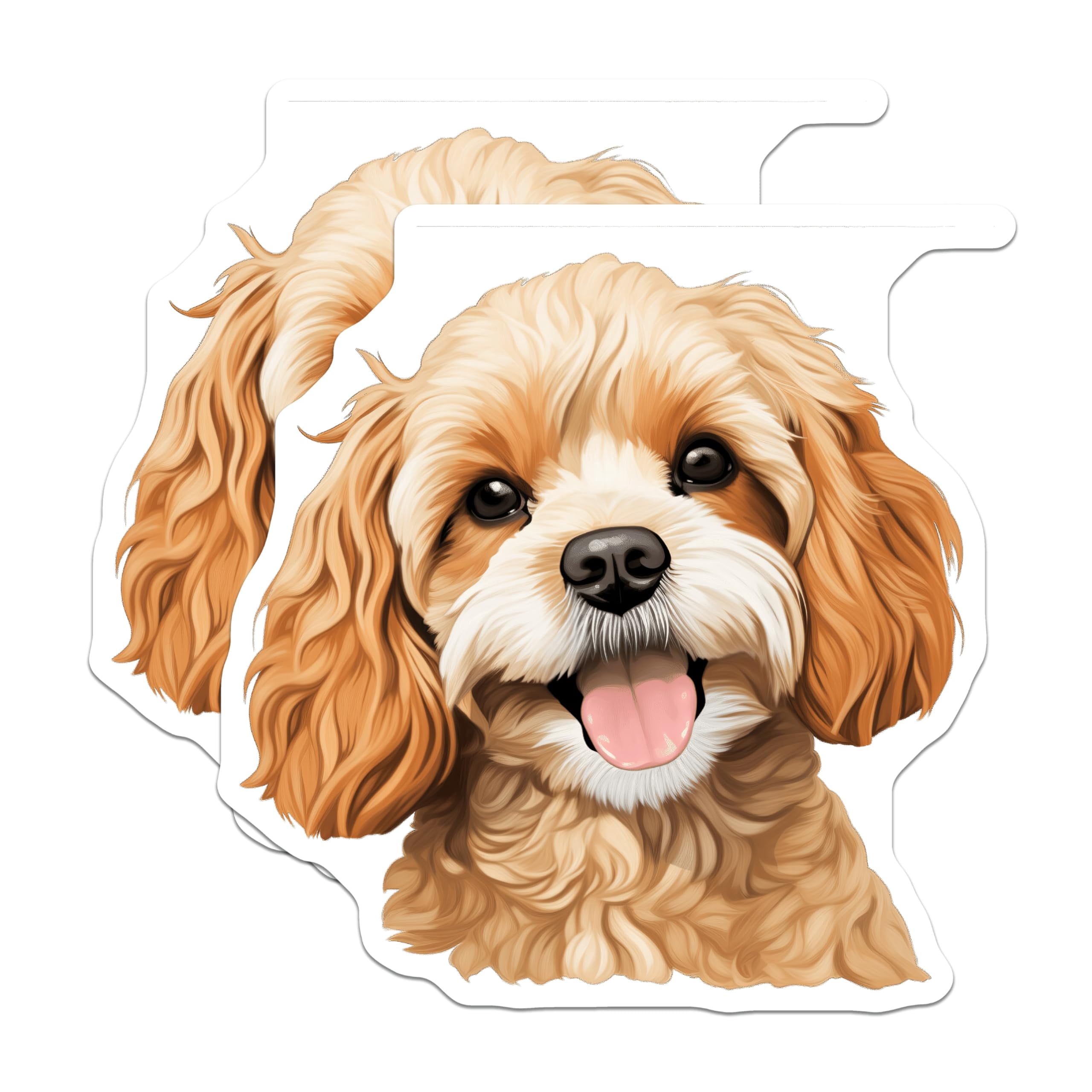 Cockapoo Magnet (2 Pack) Cavapoo Dog Face Magnets - Happy Cockapoo Puppy - Dog Lover ...