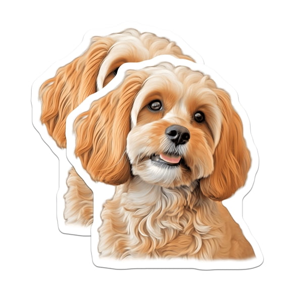 (2 Pack) Cavapoo Dog Magnets - Cute Puppy Fridge Locker Magnets - Pet Owner Animal Lover Decor - 5 Inches On Longest Side - Thick Durable Magnet - Made in USA - MAG26302