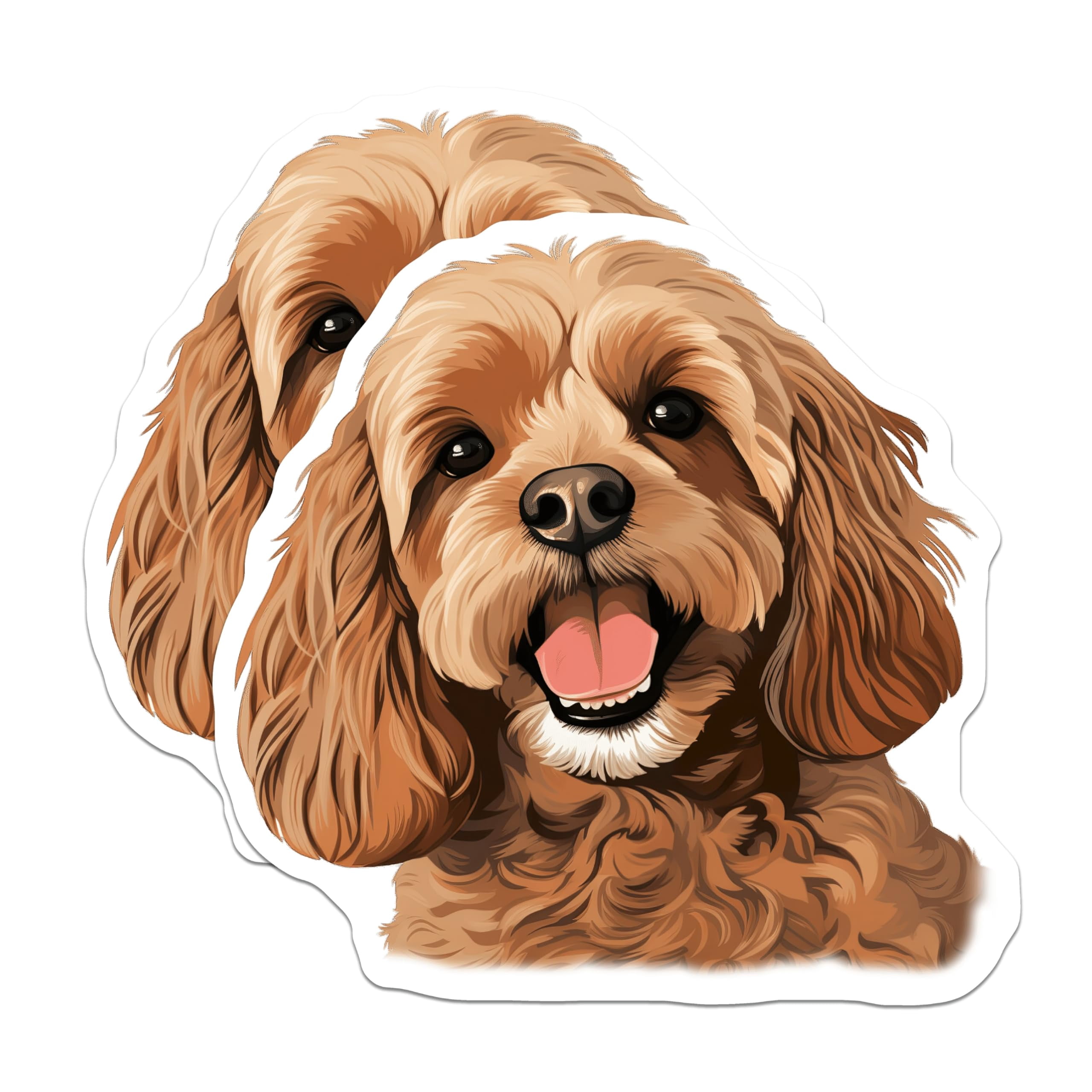 (2 Pack) Cavapoo Dog Stickers - Happy Smiling Puppy - Cockapoo Pet ...