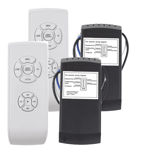 2 Pack Ceiling Fan Remote Control Kit, 3-in-1 Speed Timing Light Wireless Remote for Hunter Hampton Bay Honeywell