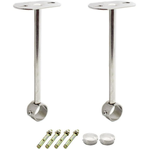 2 Pack Ceiling Mount Bracket, Stainless Steel Wardrobe Pipe Bracket Rod ...