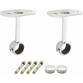 2 Pack Ceiling Mount Bracket, Stainless Steel Wardrobe Pipe Bracket Rod Holder Ceiling Holder, Shower Curtain Closet Wardrobe Rod Lever Support Holder Pipe Flange Socket 25x100mm/1x4''