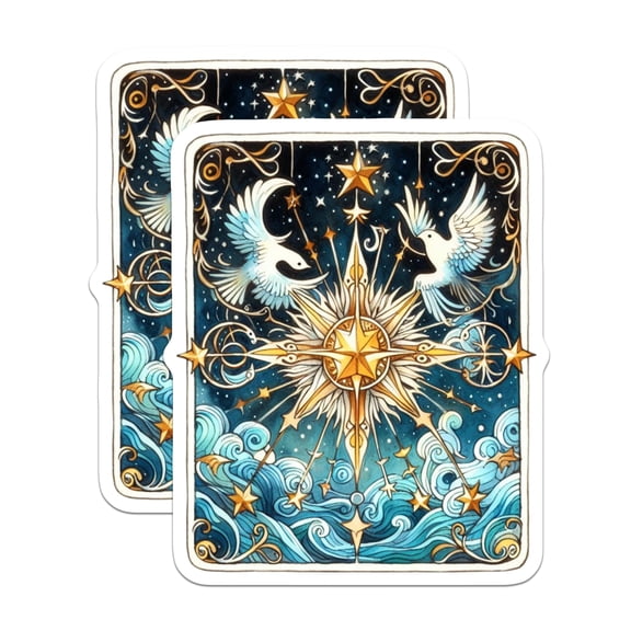 (2 Pack) Celestial Magnets - Starry Night - Dove Refrigerator Magnets - 5" On Longest Side - Premium Magnet - for Cars, Refrigerators, Toolboxes, Lockers - Made in USA - MAG15546