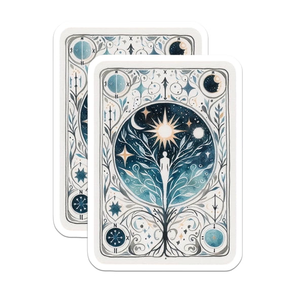(2 Pack) Celestial Tree Magnets - Spiritual Art - Universe Decoration - 5" On Longest Side - Premium Magnet - for Cars, Refrigerators, Toolboxes, Lockers - Made in USA - MAG14993