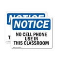 thumbnail image 1 of (2 Pack) No Cell Phone Use In This Classroom OSHA Notice Sign 10 Inch X 7 Inch Plastic Sign, Weather Resistant, UV Protected for Workplace, Business, and Construction Site, Made in the, 1 of 8