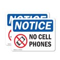 thumbnail image 1 of (2 Pack) No Cell Phones OSHA Notice Sign 10 Inch X 7 Inch Vinyl Label Decal Sticker Weather Resistant, UV Protected for Workplace, Business, and Construction Site, Made in the USA, 1 of 7