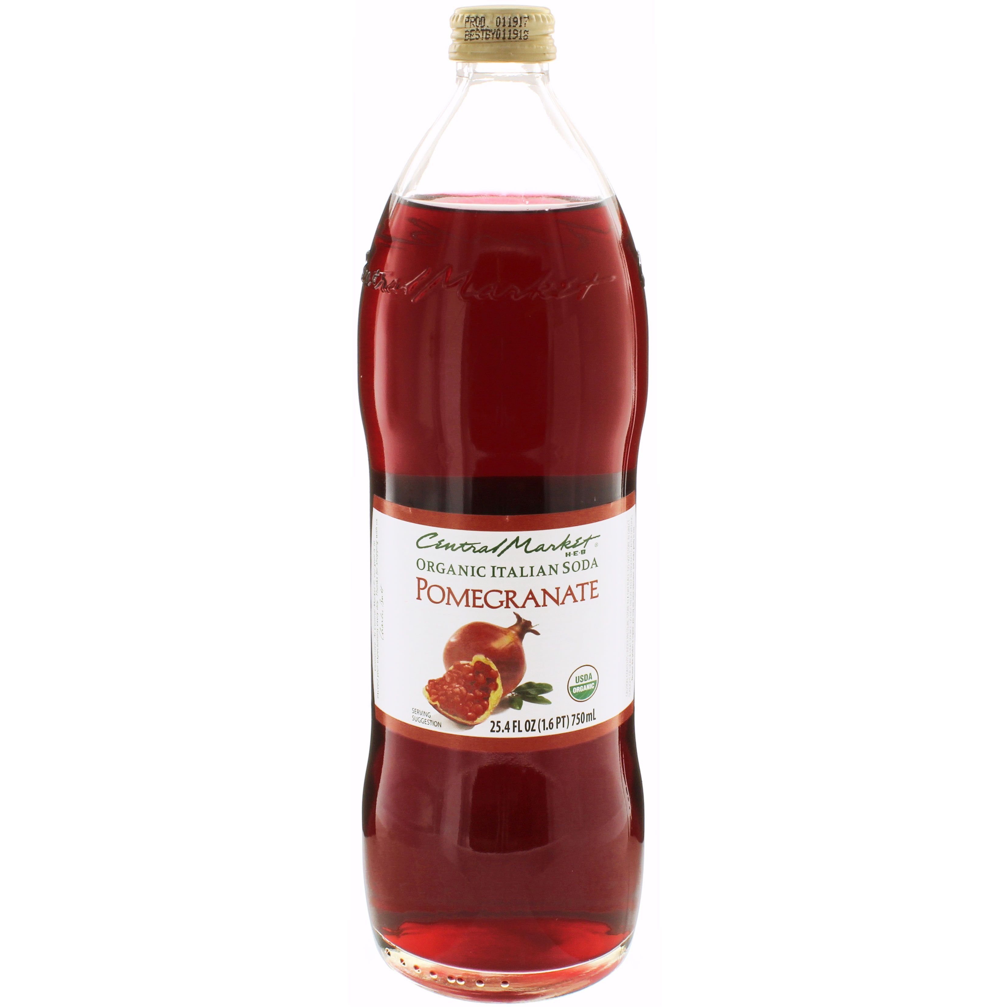 2 Pack Central Market Pomegranate Organic Italian Soda