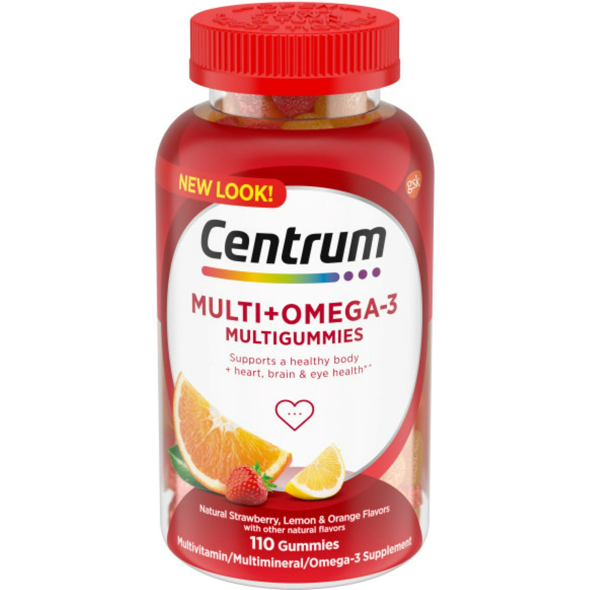 2 عبوة - Centrum MultiGummies Omega 3 Gummy Multivitamin للبالغين