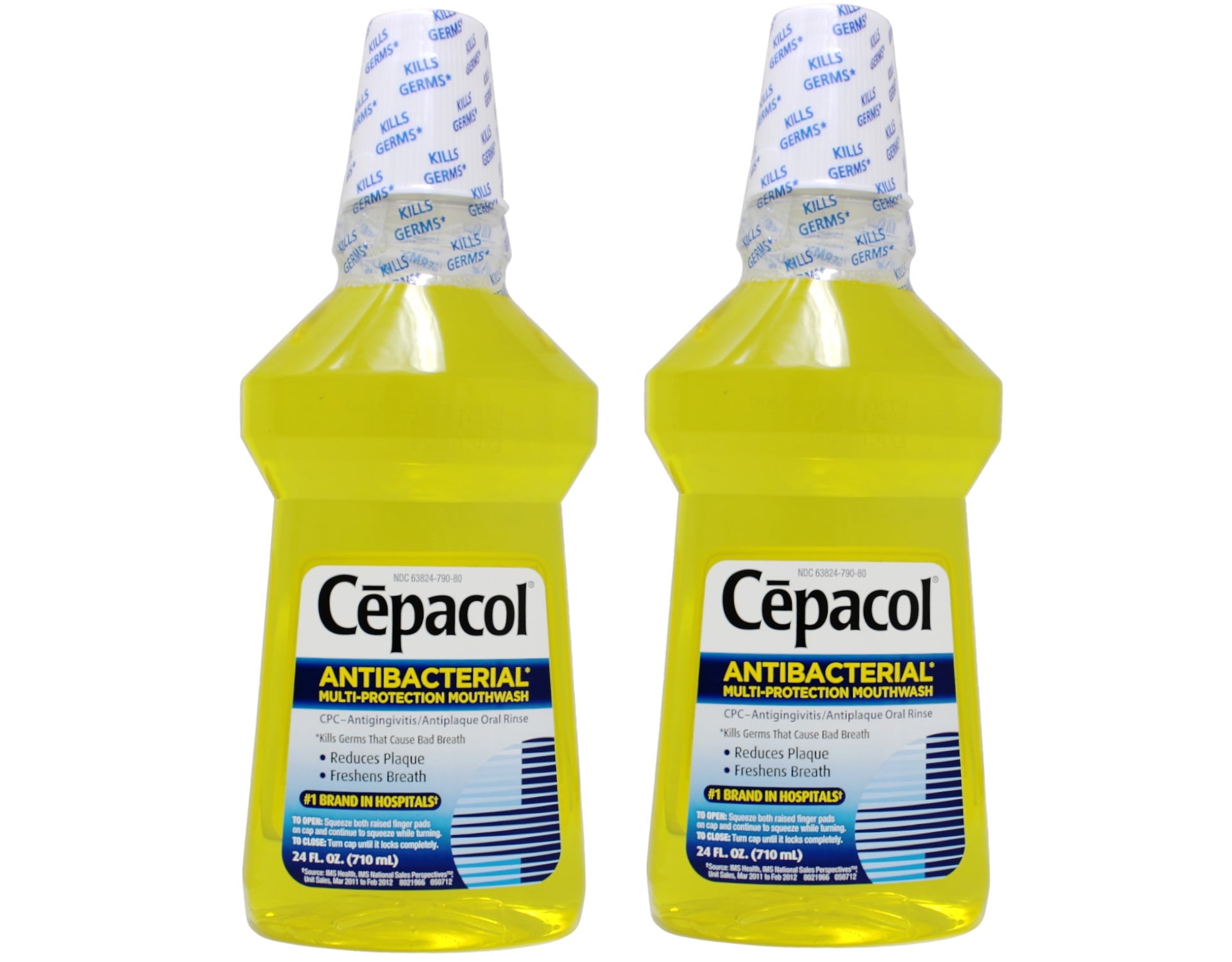 Cepacol Antibacterial Multi-Protection Mouthwash Reduces Plaque and Freshens Breath, 24 fl oz (Pack of 2)
