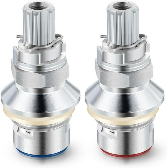 2 Pack Ceramic Disc Cartridge Replacement for 910-9000, Compatible with Price Pfister Hot & Cold Ceramic Valve, For Use on Two Handle Lavatory and Kitchen Faucets, 12 Point Broach