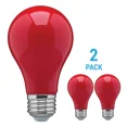 thumbnail image 1 of 2 Pack Ceramic Red Led Bulb A19 Medium E26 8W 60 Watt Equivalent Damp Location, 1 of 4