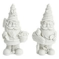 2 Pack Ceramics to Paint Paint Your Own Garden Gnome Statues, Blank