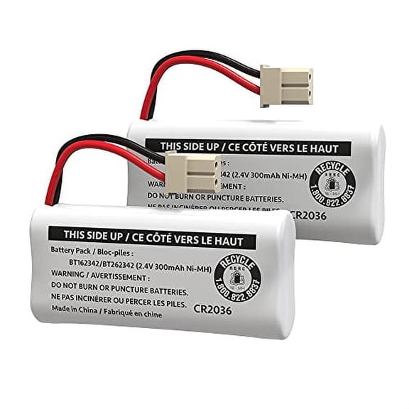 2-Pack Cerepros BT162342/BT262342 Battery Pack for VTech AT&T Cordless Phone System