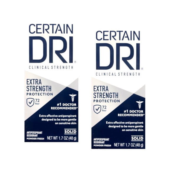 Certain Dri Antiperspirant Solid for Excessive Perspiration , 1,7 Ounce (Pack of 2)