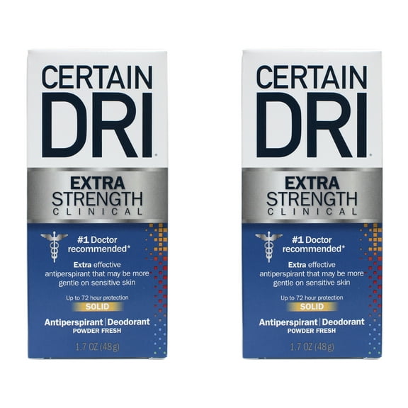 2 Pack Certain DRI Anti-Perspirant Solid 1 Oz Each