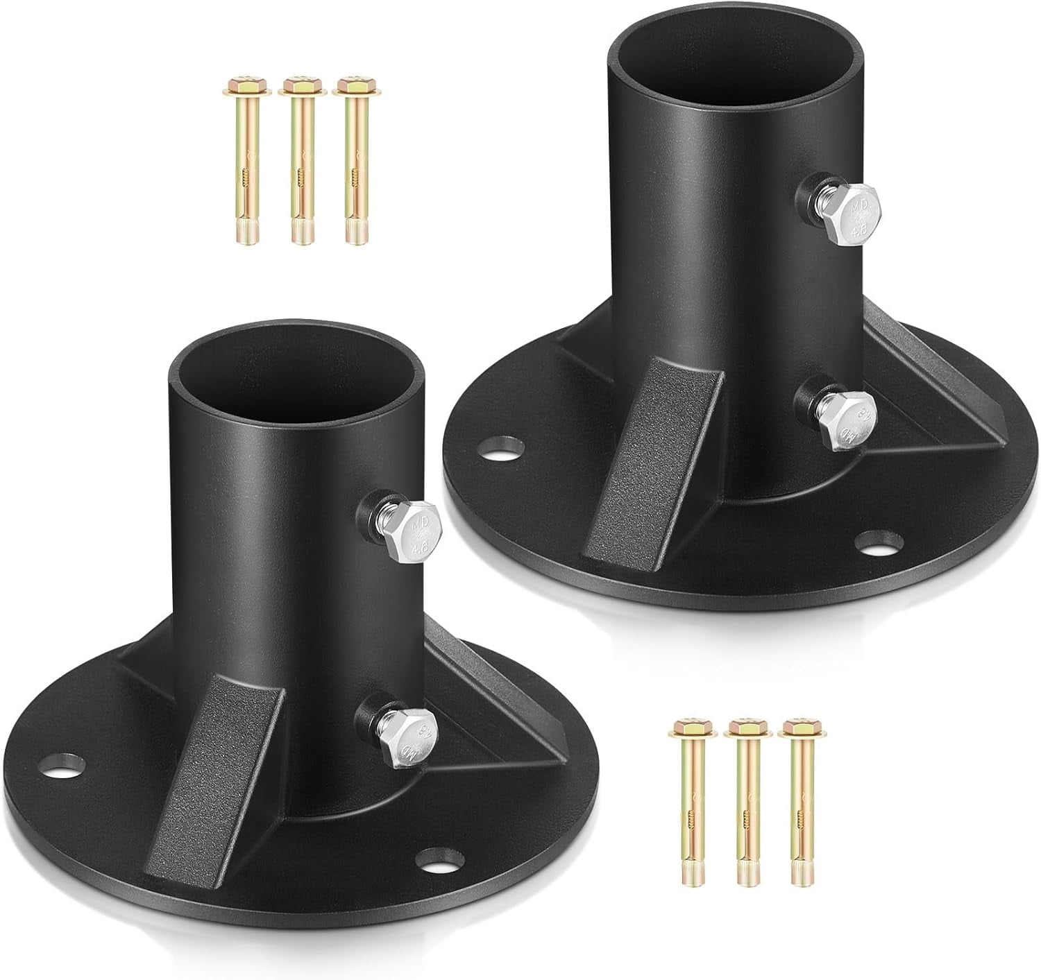 2 Pack Chain Link Fence Post 2'' Floor Flange Heavy Duty Post Base ...