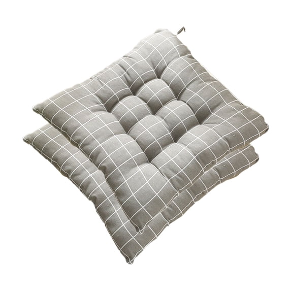 2 Pack Chair Cushions with Ties, 15.75x15.75 Inch Tufted Seat Cushions for Dining Chairs, Non-Slip Polyester Chair Pads for Kitchen Office Patio Indoor Outdoor Use