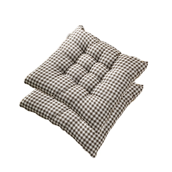 2 Pack Chair Cushions with Ties, 15.75x15.75 Inch Tufted Seat Cushions for Dining Chairs, Non-Slip Polyester Chair Pads for Kitchen Office Patio Indoor Outdoor Use