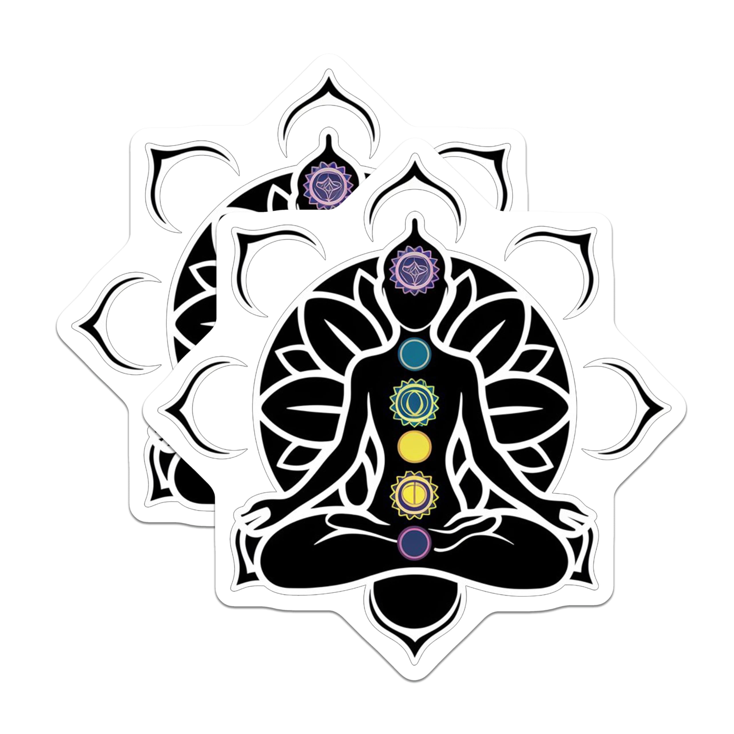 (2 Pack) Chakra Stickers - Yoga Meditation Decals - Spiritual Healing ...