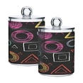 thumbnail image 1 of 2 Pack Chalk Paint Graphs Qtip Holder Dispenser Clear Plastic Storage Apothecary Jars for Cotton Swabs Balls Pads Floss, 1 of 7