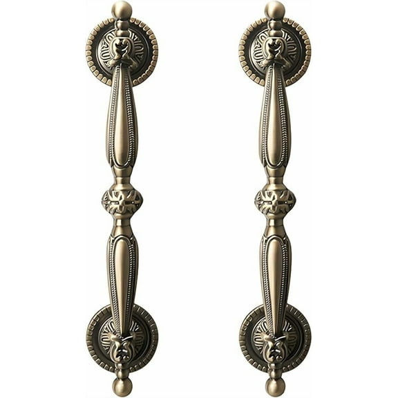 2 Pack Champagne Bronze Cabinet Pulls,Antique Brass Cabinet Pulls,Bifold Door Knobs,Drawer Knobs Vintage