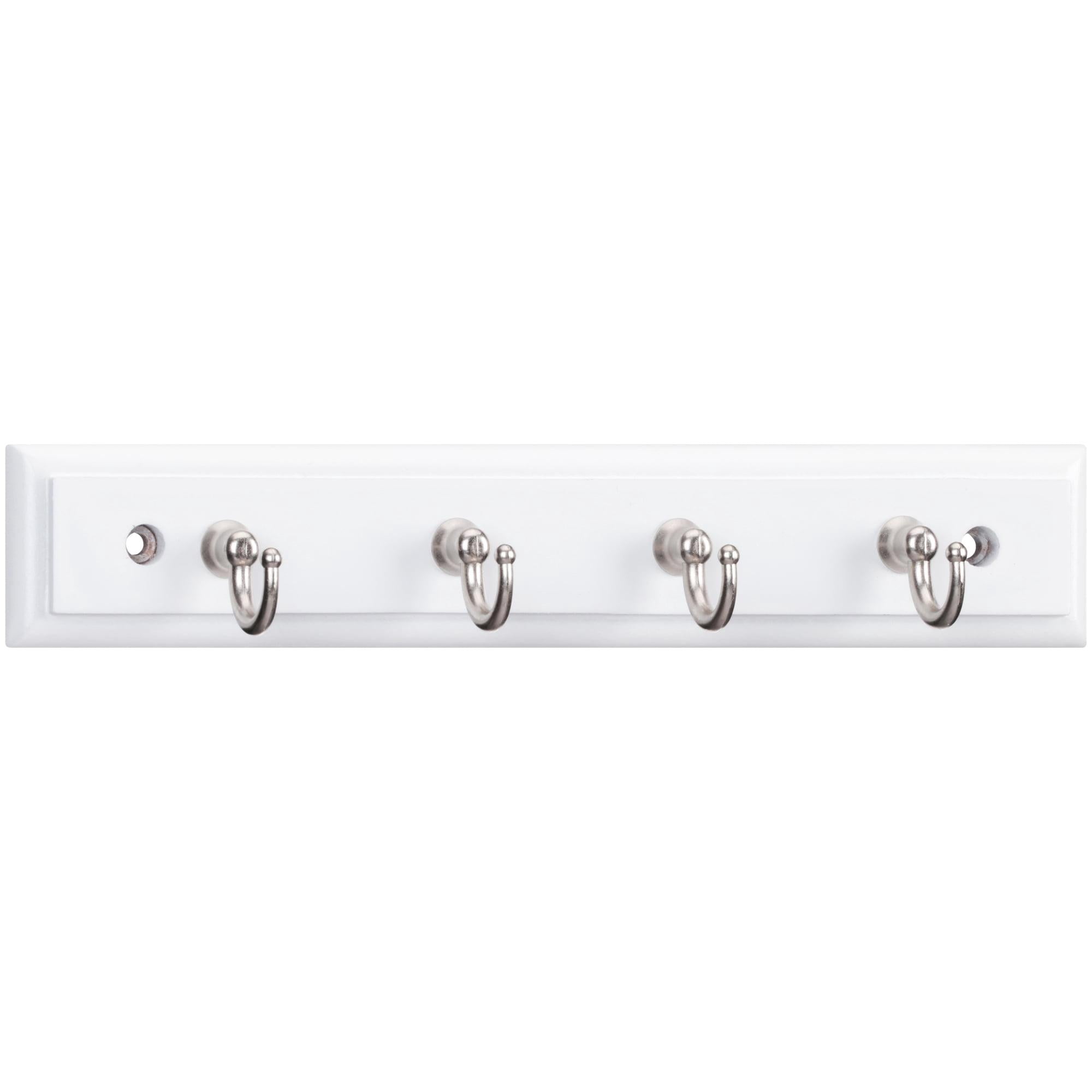 2-Pack, Chapter white with satin nickel finish key rack