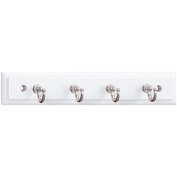 2-Pack, Chapter white with satin nickel finish key rack