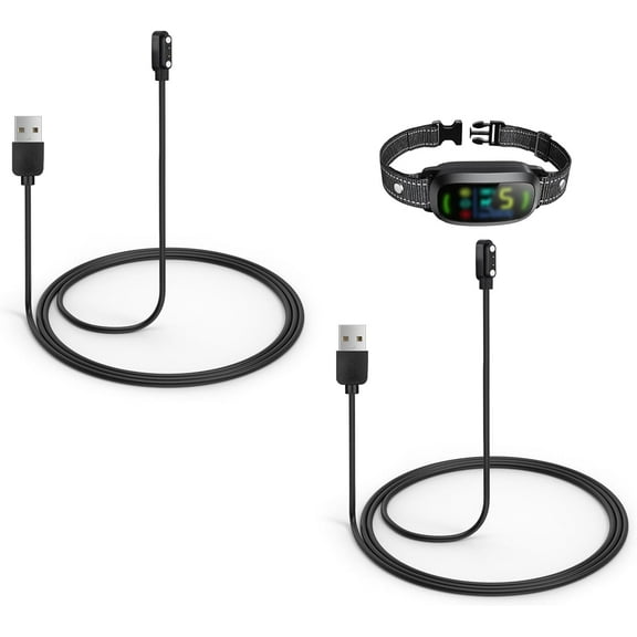 2-Pack Charger Replacement Only for FAFAFROG Dog Bark Collar, Magnetic Charging Cable, Black