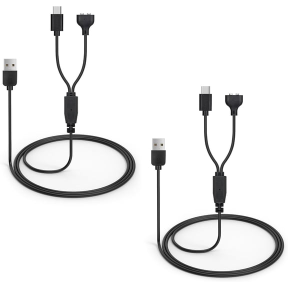 2-Pack Charger Replacement for Delupet Dog Training Collar, Magnetic Charging Cable for Yawpet Shock Collar, Black