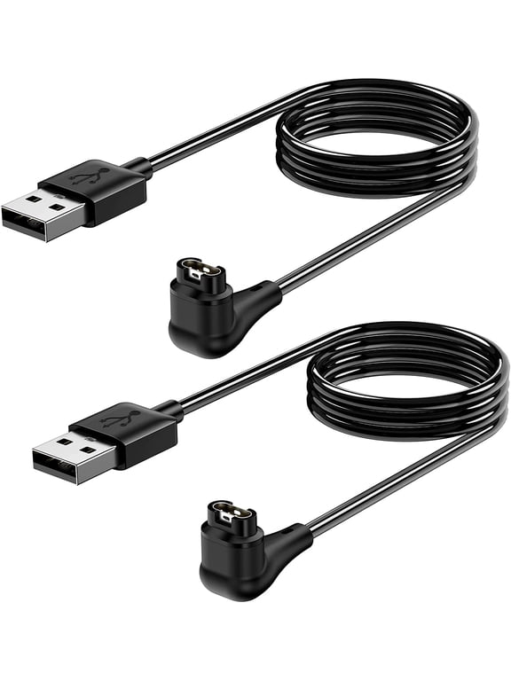 2 Pack Charging Cable Charger for Garmin Watch Fenix 7 7S 7X 6 6S 6X 5 5S, Forerunner 245 945, Instinct 2 2S, Vivoactive 4 4S 3, Vivosmart 5, 3.3FT/1m Upgraded Lay-Flat Charging Cord for Garmin Watch