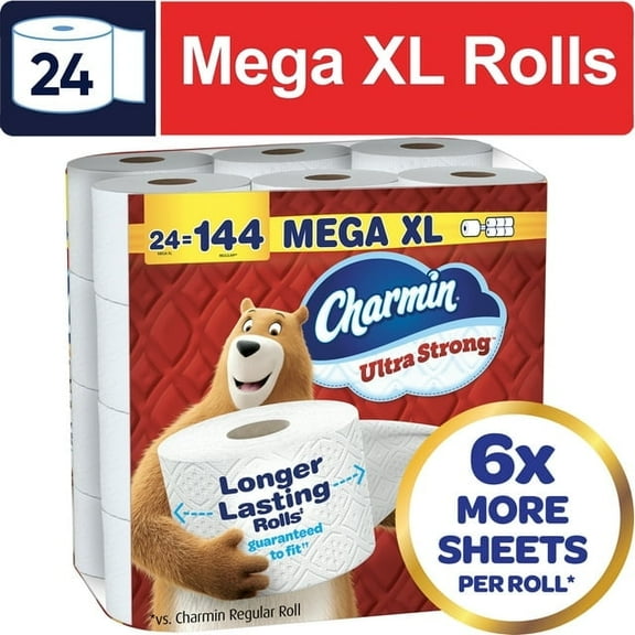 (Pack of 2) Charmin Toilet Paper Ultra Strong, 24 Mega XL Rolls