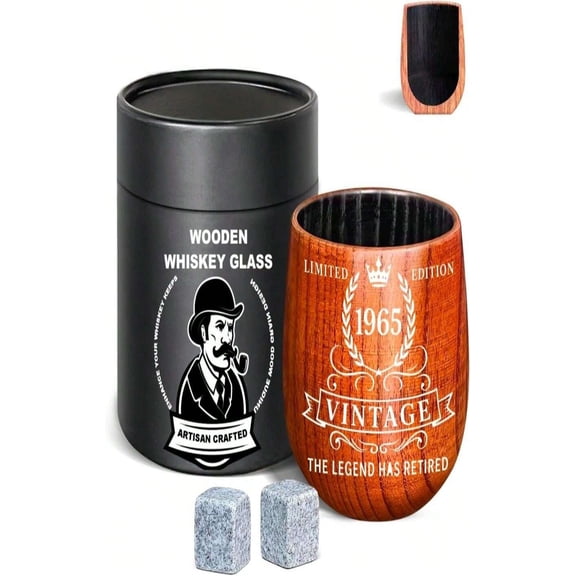 2 Pack Charred Wooden Whiskey Glasses – Bourbon Tumblers For Men With Burnt Interior – Old Fashioned Cocktail Cups – Gifts For Dad, Men, Brother, Or Whiskey Lovers