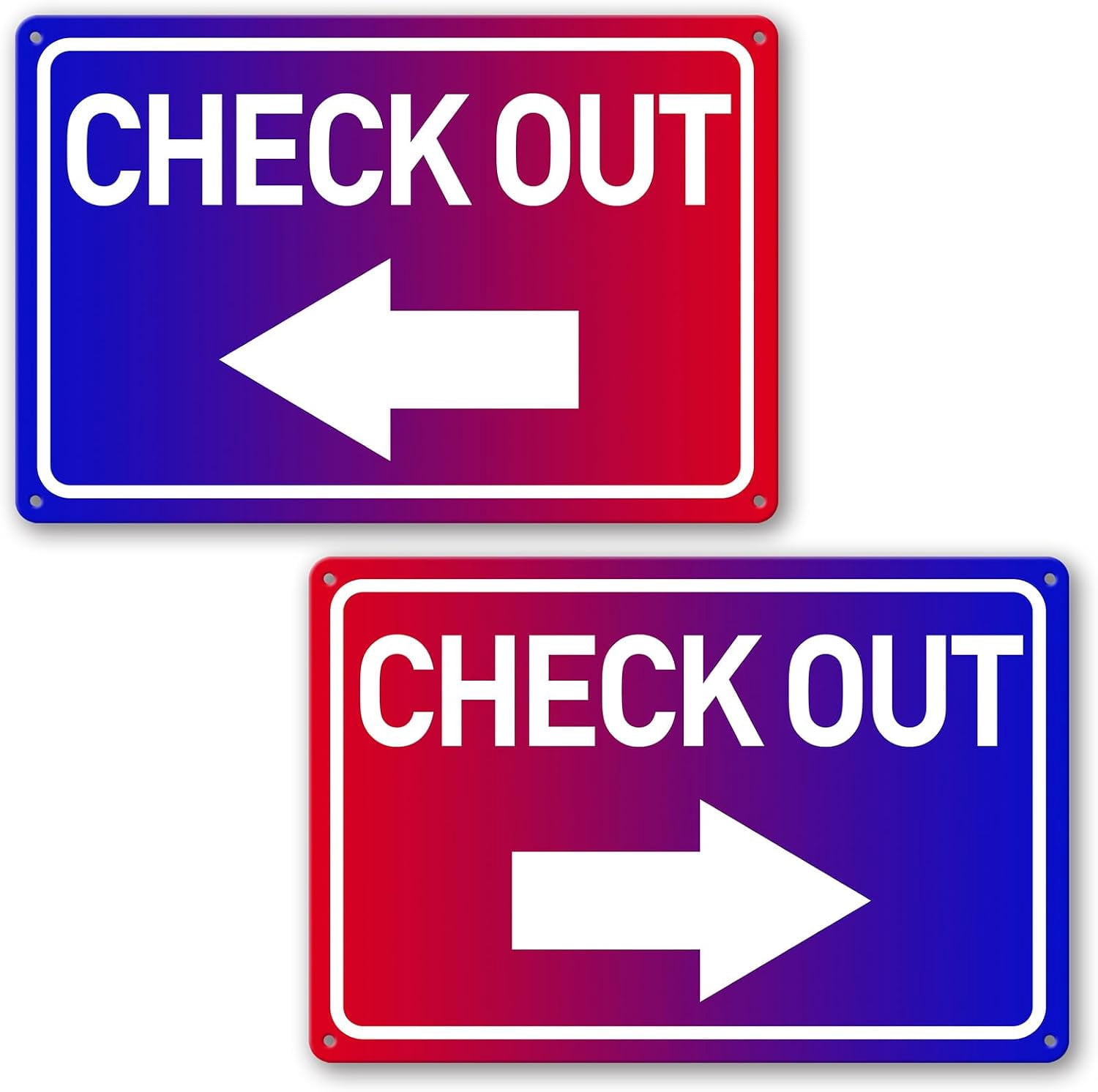 2 Pack Checkout Tin Sign, Left Right Arrow Shop Guide, 12x8 Inch ...